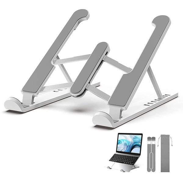 Laptop Stand, Foldable, Lightweight, PC Stand, Laptop Stand, Portable, Stable, Anti-Slip, Compact, Portable Stand, Storable, Work From Home, Compatible with Laptops, Macs, MacBooks, iPads, 10.5 - 17