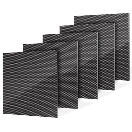 100% 3K Carbon Fiber Sheet Lanstics Carbon Fiber Plate Carbon Fiber Laminate Plate Plain Weave Panel Sheet 3MM Thickness Glossy Surface 240X240X0.5MM 1.0MM 1.5MM 2MM 3.0MM