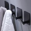 DELITON Adhesive Hooks - 4 Pack Towel/Coat Wall Stick on Black