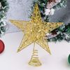Gold Christmas Tree Topper Star,AOBETAK Glitter Xmas Trees Top Decoration,Metal Wire Stars For Topper Of Christmas Tree Home Decoration 20cm/7.8in