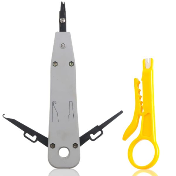 Wire Cutter Knife Telecom Pliers Punch Down Tool Ethernet Krone Tool for RJ45 Socket Cat5/Cat6/Ca7 & Telephone Cable Impact IDC Data Punchdown Tool