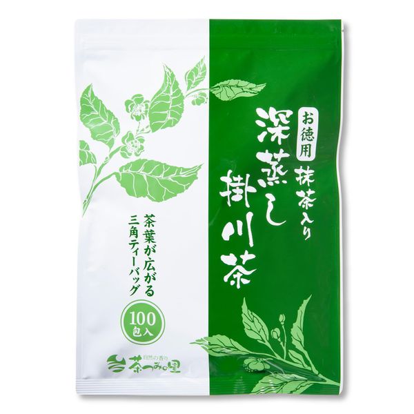 Chatsumi no Sato Green Tea Bag with Matcha Tea Bag 0.1 oz (2.5 g) x 100 Pieces, Value Pack, Deep Steamed Tea Pack, 100 Packs, Made in Shizuoka Prefecture