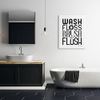 Stupell Industries Bathroom Terms Wash Floss Brush Flush Minimal Text, Designed by Stephanie Workman Marrott Canvas Wall Art, 30 x 40, Black