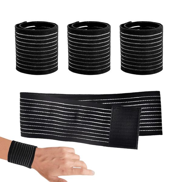 4 x 40 cm wrist bandages, wrist support, breathable polyester wrist bandage, wrist support strap for tennis, gym, sports, men and women