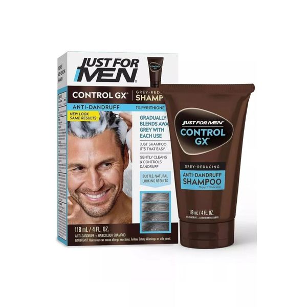 Just For Men Control GX Grey Reducing Anti-Dandruff Shampoo, Gradual Hair Color,