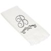 Avanti Monogram Fingertip Towel, R-Scroll, White/Pewter