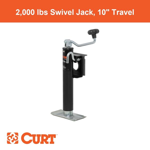 Bracket-Mount Swivel Jack with Top Handle (2,000 lbs, 10" Travel)