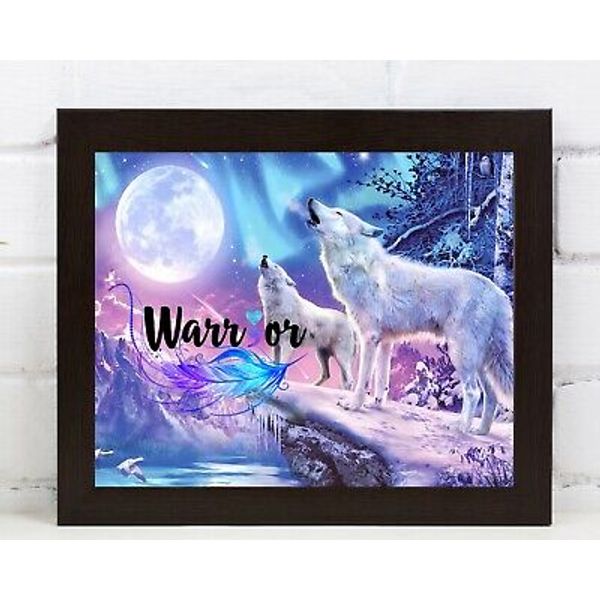 WARRIOR Howling Wolves Suicide Awareness Semi Colon Watercolor UNFRAME Art Print