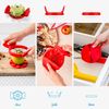 Dreamfarm Flapple Fold-Flat, Space-Saving Apple Corer & 8-Piece Apple Slicer - Red