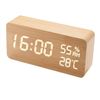 Alarm Clock, Digital Clock, Table Clock, Stylish, Table Clock, Loud Volume, Woodgrain, LED, Digital, Alarm Clock, Alarm Function, Thermometer, Hygrometer, Calendar, Memory Function, USB/Battery