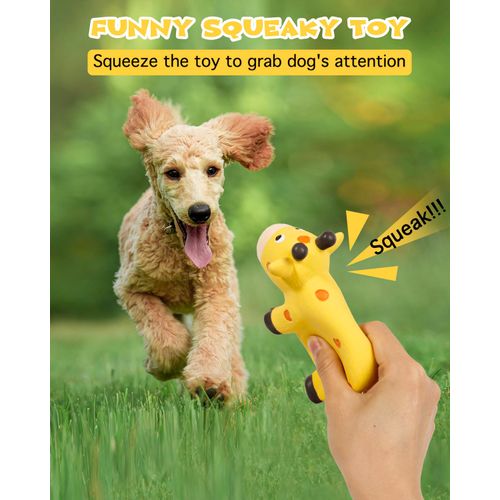 SCHITEC Squeaky Rope Dog Toys, Latex Rubber Squeak Animal Tug of War Toy, [2 Pack] Interactive Play Puppy Chew Toy for Small Medium Dogs