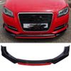 Carbon Look Universal Front Bumper Lip Spoiler Splitter Protector Kit Red Layer