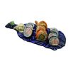 Dolphin Design Cobalt Blue Melted Flat Wine Bottle Decor or Cheese Platter Serving Tray