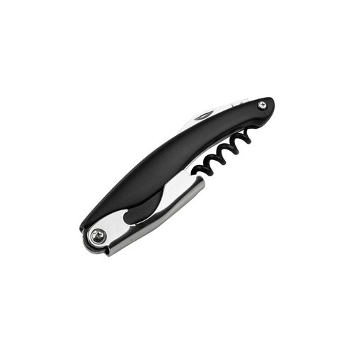 Fackelmann Specter Waiter Corkscrew, Bottle Opener, Plastic, Stainless Steel, 11x2x2cm, Matte Black