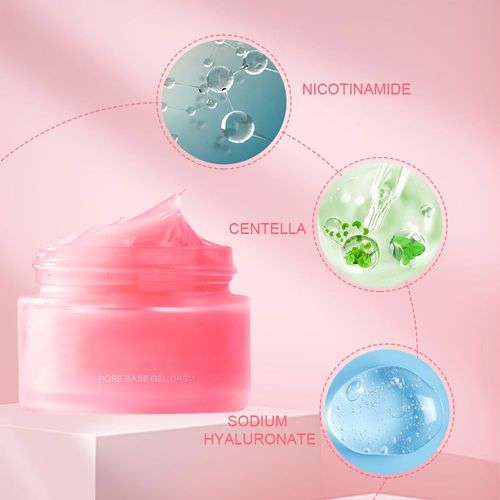 Crema per Restringere I Pori,Pore Base Gel Cream,Base Face Primer Under Foundation,Matte Pore Invisible Face Primer,Crema Idratante Isolata per Il Controllo Dell'olio