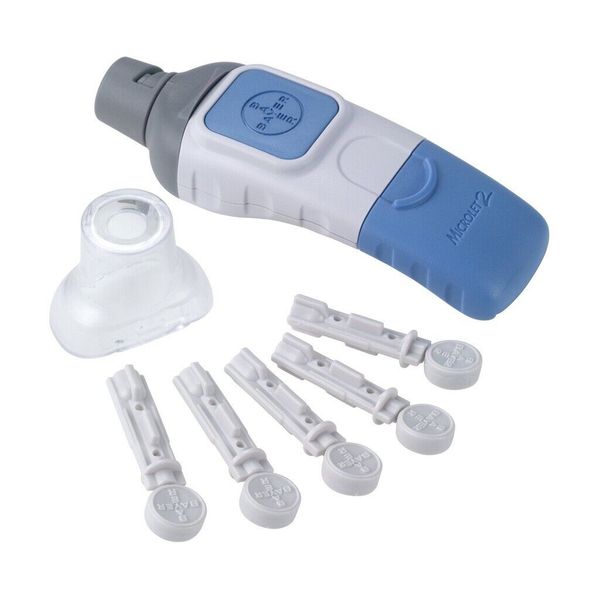 Microlet 2 Lancing Device + 10 Lancets Bayer Microlet2 Adjustable AST Clear CAP