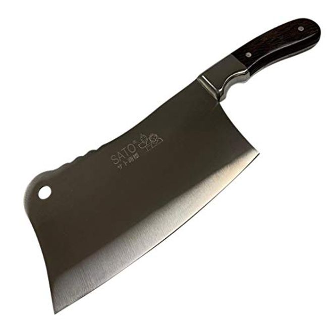 Meat Cleaver, Heavy Duty Butcher Bone Knife with Wood Handle