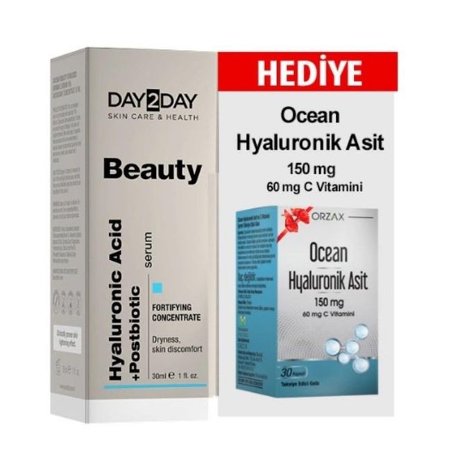 Day2Day Hyaluronic Acid Güçlendirici Konsantre 30 ml+ Ocean Hyaluronik 30 Kapsül Asit HEDİYE