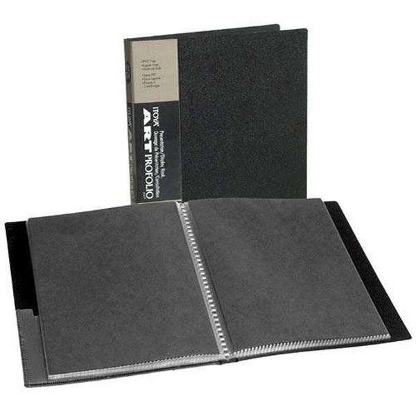 Itoya Original Art ProFolio 9x12 Black Art Portfolio Binder with Plastic Sleeves and 48 Pages - Portfolio Folder for Artwork with Clear Sheet Protectors - Presentation Book for Art Display and Storage