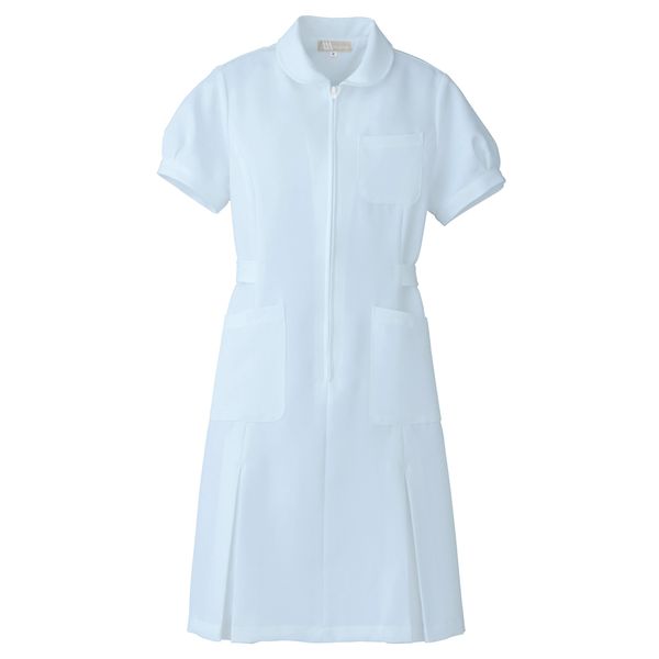 Lumiere Uniform U-Style 861337 Nurse Nurses Women's White Coat Puff Sleeve Dress (Sizes S - 6L), saxon blue