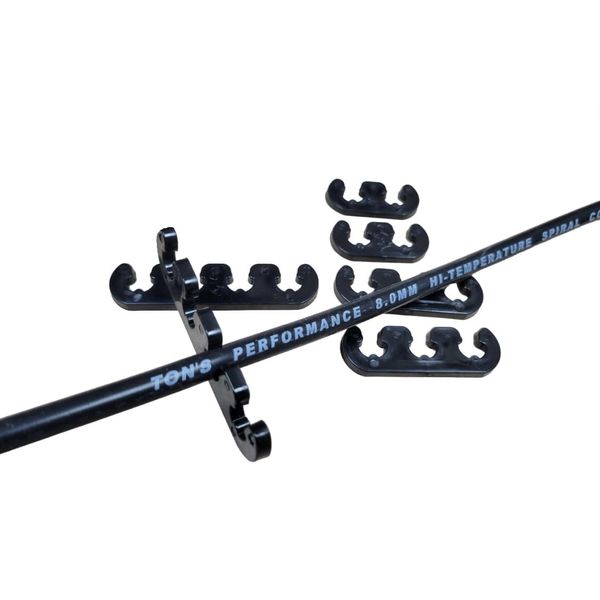 Ton's Performance 7mm / 8mm Spark Plug Wires Separator Divider Kit Wire Looms TONS-WS (Black- Plastic)