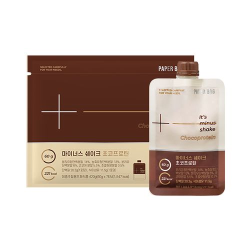Paperback Minus Shake Choco Protein 1 Week Plan (7pcs), Single Item, 420g, 1ea