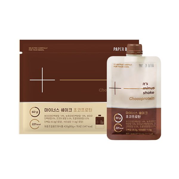 Paperback Minus Shake Choco Protein 1 Week Plan (7pcs), Single Item, 420g, 1ea