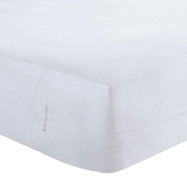 Bed Bug Blocker All-in-One Quiet Water Resistant Zip-Up Mattress Protector to Help Protect Against Irritants, Queen, White (FRE146XXWHIT03)