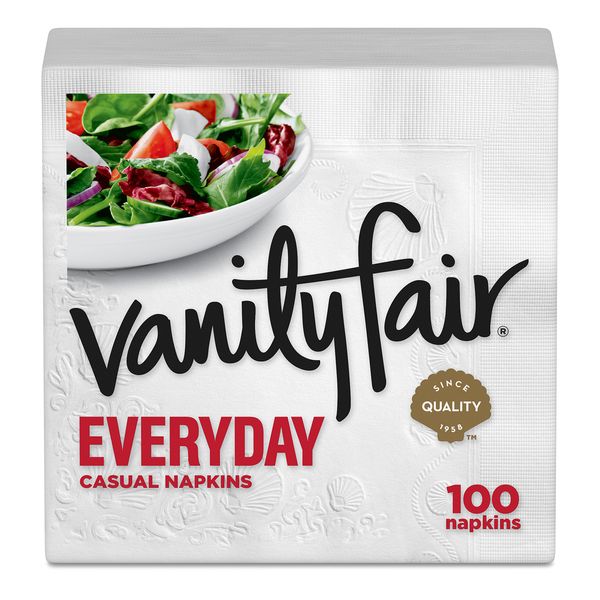 Vanity Fair Everyday Paper Napkins, 100 2-Ply Disposable Napkins