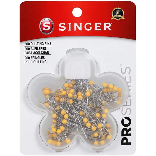 SINGER 04337 ProSeries Ball Head Quilting Pins in Flower Case, Size 28, 75-Count,