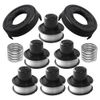 6 Spools Line 2 Caps 2 Spring Compatible with Black & Decker Grass Trimmer Replace GL250, GL310, GL360 Spools String Trimmers Tool,Trimmer Spool Line,