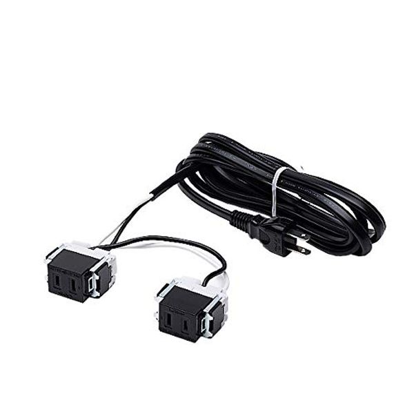 Wired Outlet [LAMP] DM2-A2-BL Black Power Supply (AC) 2 Outlets No Electrical Work Required