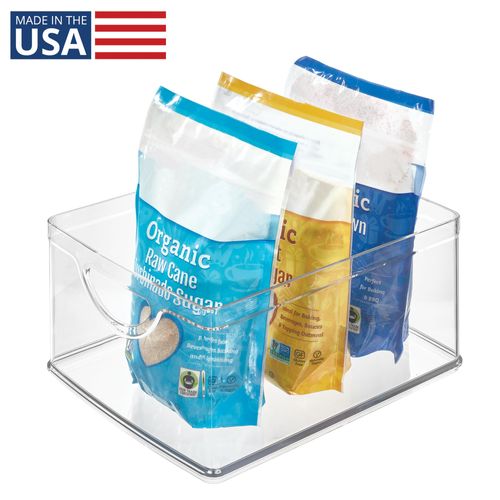 iDesign Pantry Storage Bin with Handles for Cabinets or Fridge - Clear - Made in USA