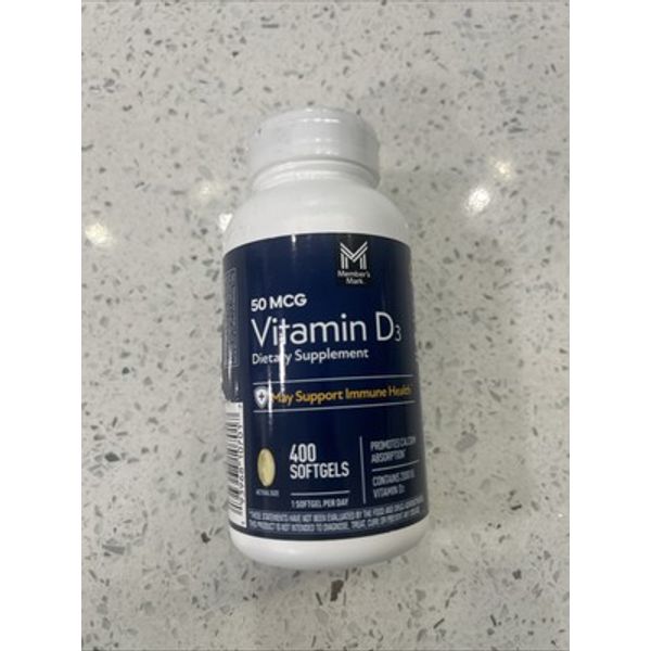 Member's Mark Vitamin D3 2000 IU - 400 Softgels for Immune Exp 09/27