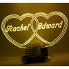 Double Heart Light Up Table Lamp LED With Remote and Free Personalized Memory