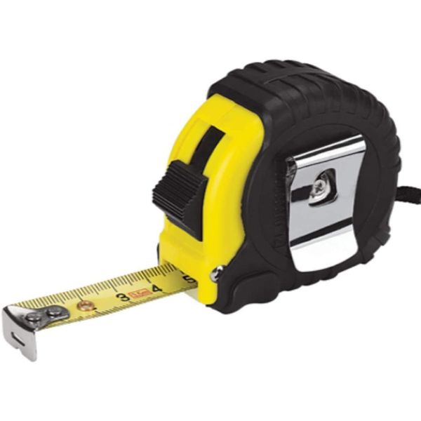 5 Meter Retractable Tape Measure Griplock Imperial Metric Measuring Metres (Black Yellow)