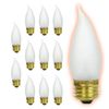 GoodBulb 25 Watt Flame Tip Light Bulbs | CA10 Frosted Finish Medium E26 Base 2700K Soft White EFF | Dimmable 25W 175 Lumens | Decorative Chandelier Bulbs | Incandescent (Pack of 12)