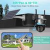 Solar 4MP Wireless Security Camera WIFI 2-Way Audio Dual-Lens PTZ Rechargeable
