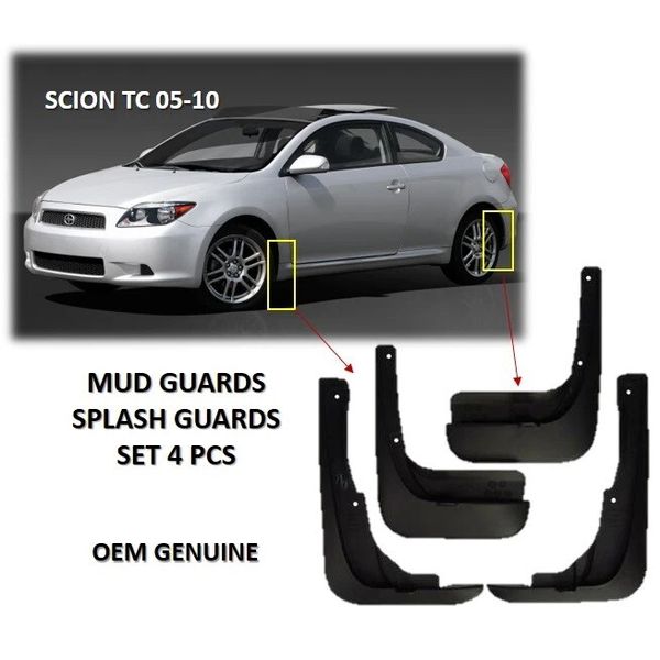 SCION TC 05-10 RUBBER PLASTIC SET 4PCS MUD GUARDS SPLASH GUARDS OEM GENUINE