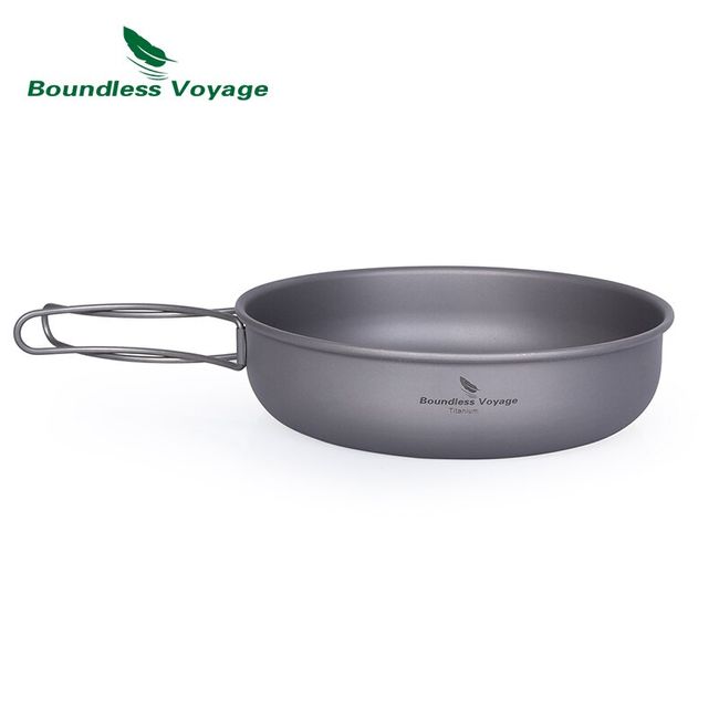  Boundless Voyage Ultra-light Titanium Frying Pan with Folding  Handle Outdoor Camping Skillet Griddle Tableware Titanium Pan Ti15170B :  Sports & Outdoors