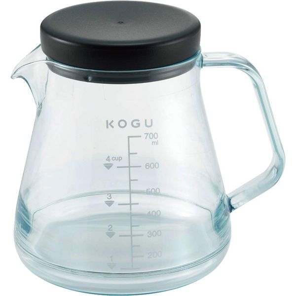 KOGU Shimomura Co., Ltd. Break Resistant Coffee Server, 23.7 fl oz (700 ml), Made in Japan, Resin, Tritan, Dishwasher Safe, Microwave Safe, Lightweight, Graduated, Outdoor Gift, 41289