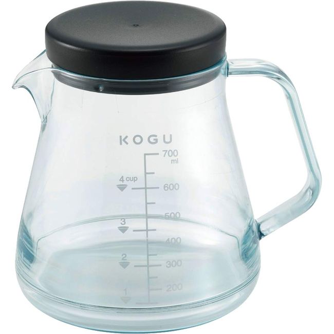 KOGU Shimomura Co., Ltd. Break Resistant Coffee Server, 23.7 fl oz (700 ml), Made in Japan, Resin, Tritan, Dishwasher Safe, Microwave Safe, Lightweight, Graduated, Outdoor Gift, 41289