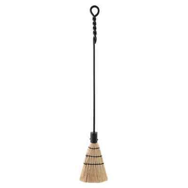 36"Tall Black Extra-Long Rope Design Fireplace Brush Tool