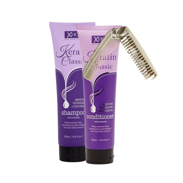 Keratin Hair Care Set - MMJO Lifestyle Brush/Comb Bundled With Keratin Shampoo and Conditioner - Thickening Shampoo & Conditioner Keratin Bundle Shampoo and Conditioner Set