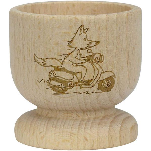 'Fox Riding Scooter' Wooden Egg Cup (EC00014393)