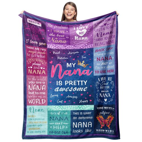Gevuto Nana Gifts Blanket 50" X 60" - Birthday Gifts for Nana - Nana Gifts from Grandkids - Grandma Gifts for Mothers Day - Nana Birthday Gifts - Gigi Gifts for Grandma - Best Nana Ever Gifts