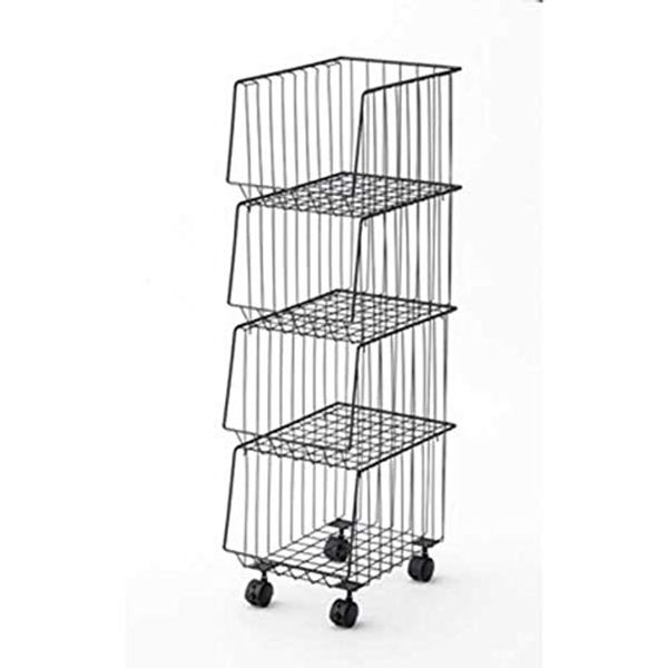 Stacking Wagon, Living Wagon, Sanitary Wagon 4 Tiers (Black)