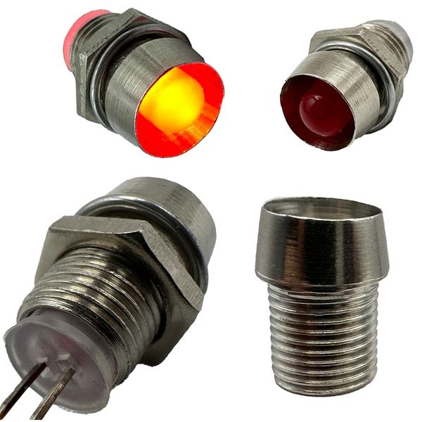 LUMETHEUS LED Socket 5 mm Metal Silver 50 Piece Set - Holder Base for Diode Lamp Thread Mounting Rings Bezel Clip Mount Panel Display