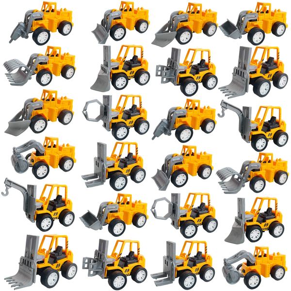 Juuxncgv 24PCS Mini Construction Vehicles,Play Figure Vehicles,Pull Back Engineering Vehicles,Toy Figure Construction Vehicles,Small Construction Toys for Birthday Party Favors,Gifts