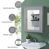 Bathroom Mirror Cabinet Wall Mounted Adjustable Shelf Medicine Grey